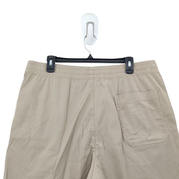 Uniqlo Men XL Dry Stretch Easy Shorts Khaki Brown 8" Inseam Twill Elastic Pocket - Picture 8 of 8